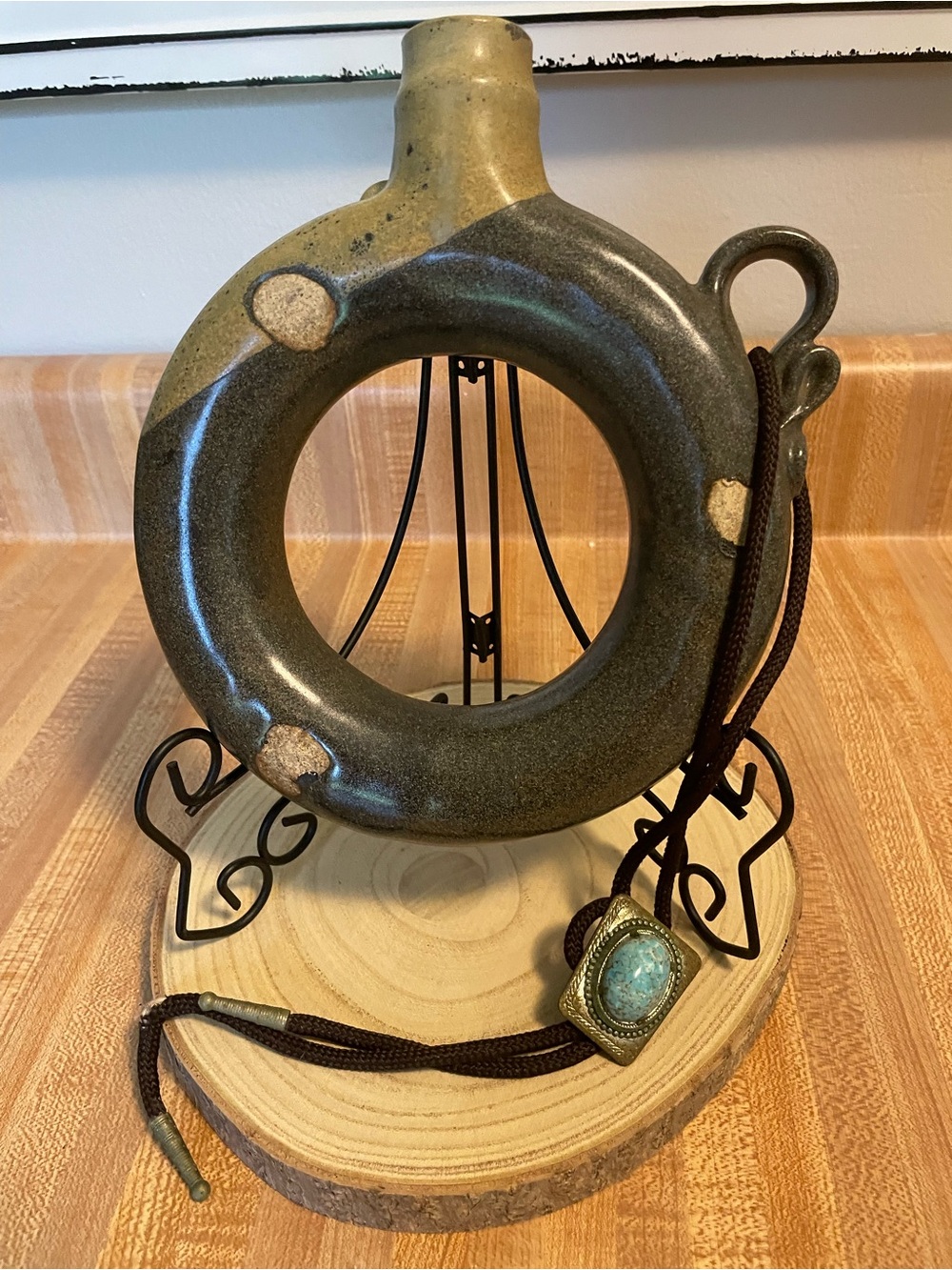 Round Ceramic Donut jug or canteen